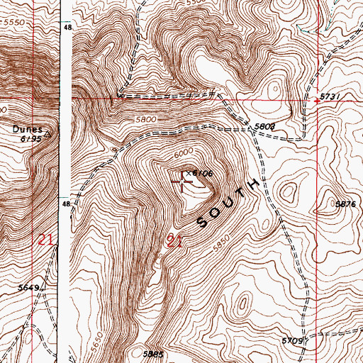 Topographic Map of South Junipers, ID
