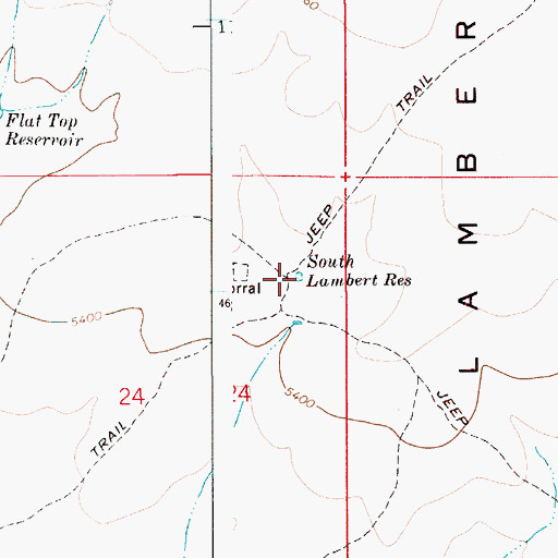 Topographic Map of South Lambert Reservoir, ID