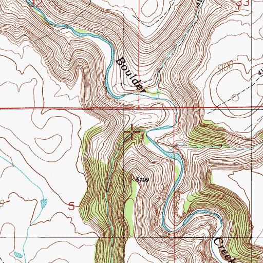 Topographic Map of South Mountain Creek, ID