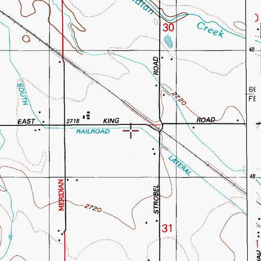 Topographic Map of South Railroad Lateral, ID