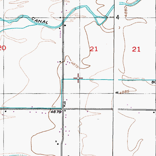 Topographic Map of South Rigby Canal, ID