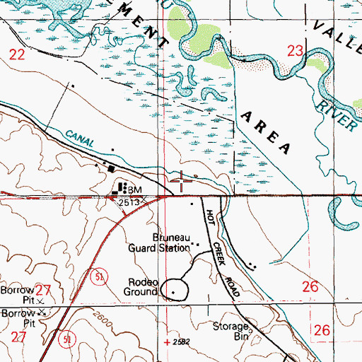 Topographic Map of South Side Canal, ID