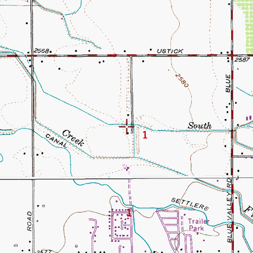 Topographic Map of South Slough, ID
