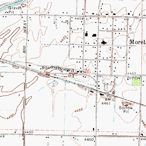 Topographic Map of Southtown Ditch, ID