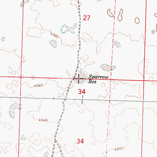 Topographic Map of Sparrow Reservoir, ID