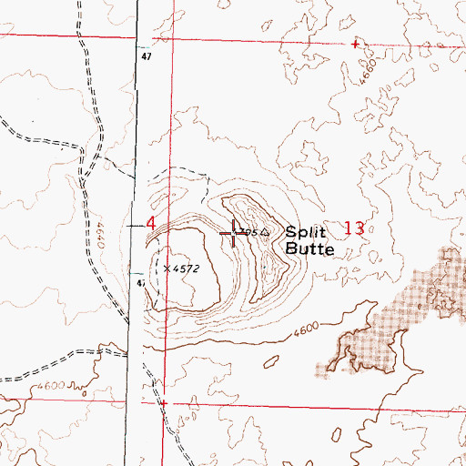 Topographic Map of Split Butte, ID