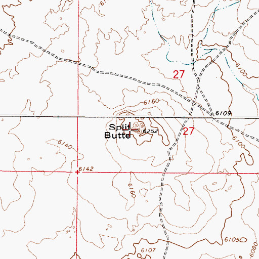 Topographic Map of Split Butte, ID