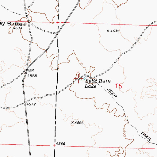 Topographic Map of Split Butte Lake, ID