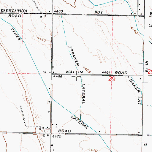 Topographic Map of Spraker Lateral, ID