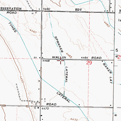 Topographic Map of Spraker Lateral, ID