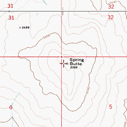 Topographic Map of Spring Butte, ID