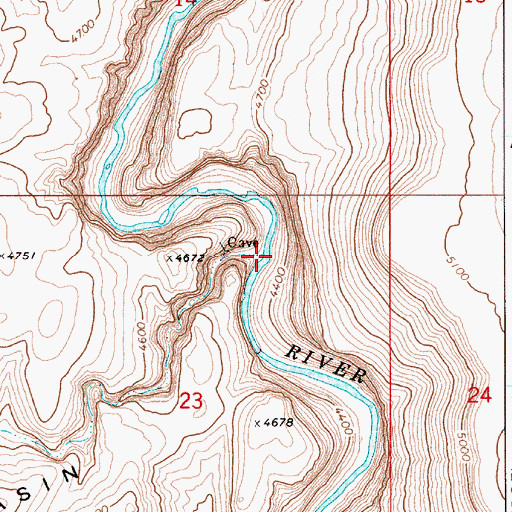 Topographic Map of Spring Creek, ID