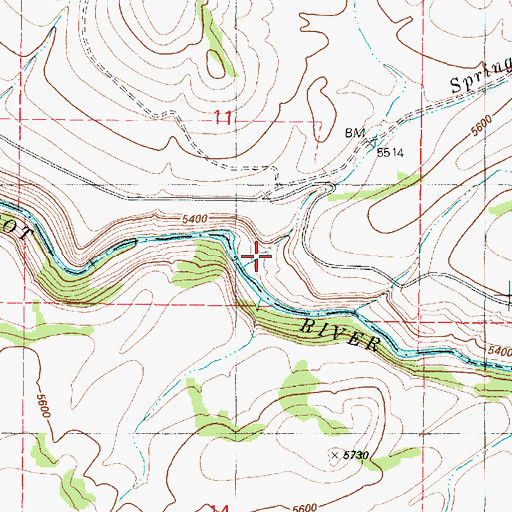Topographic Map of Spring Creek, ID