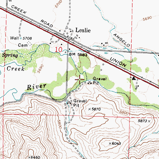 Topographic Map of Spring Creek, ID