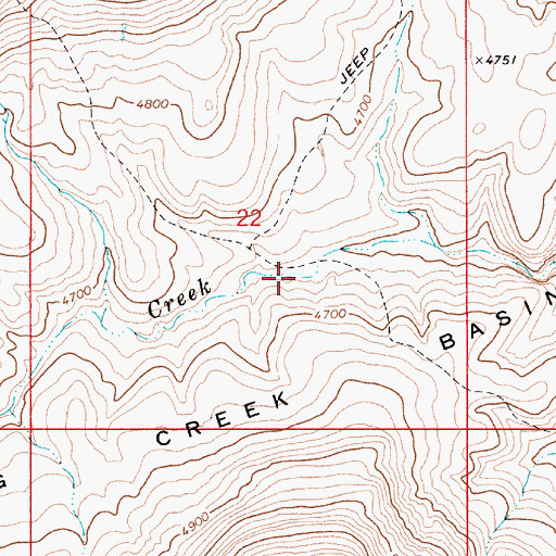 Topographic Map of Spring Creek Basin, ID
