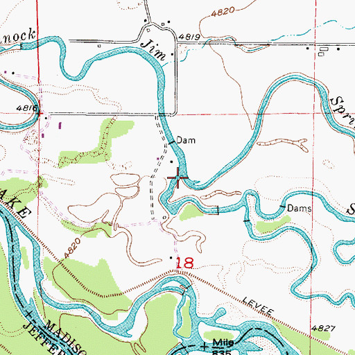 Topographic Map of Spring Slough, ID