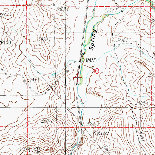 Topographic Map of Spring Valley, ID