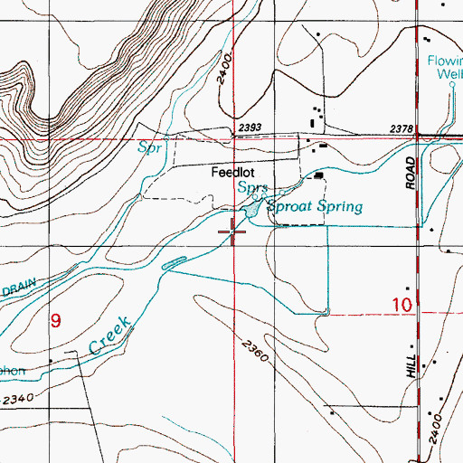 Topographic Map of Sproat Spring, ID