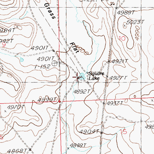 Topographic Map of Square Lake, ID