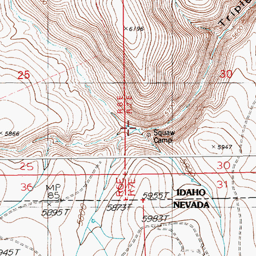 Topographic Map of Squaw Camp, ID
