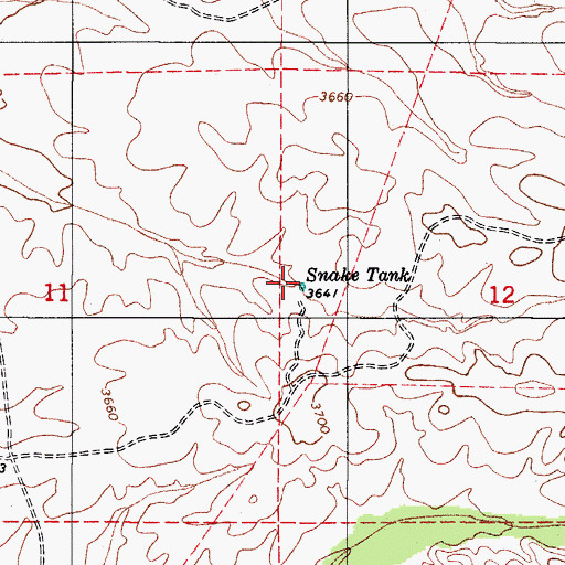 Topographic Map of Snake Tank, AZ