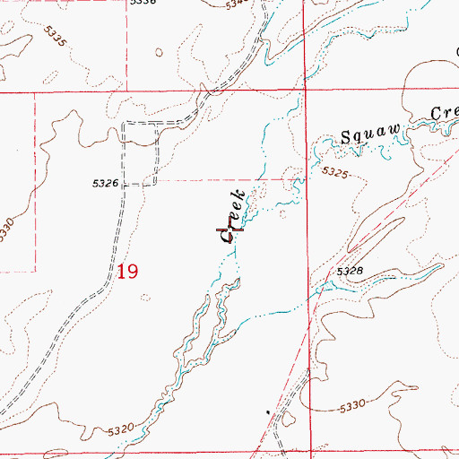 Topographic Map of Squaw Creek, ID