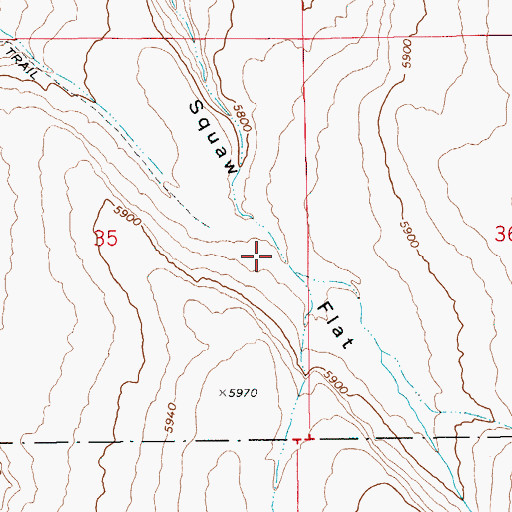 Topographic Map of Squaw Flat, ID