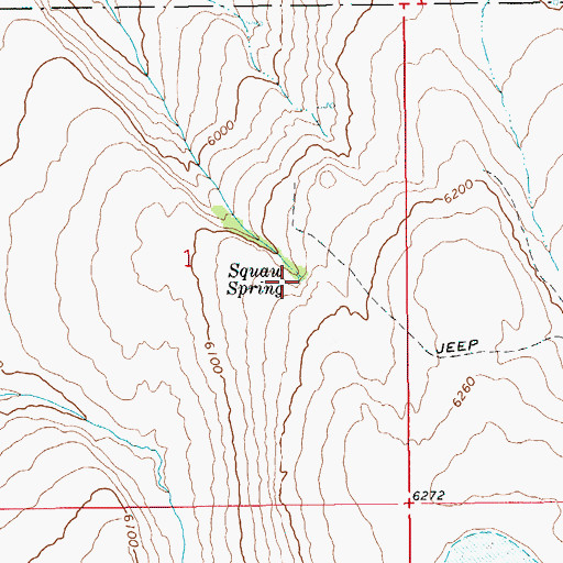 Topographic Map of Squaw Spring, ID