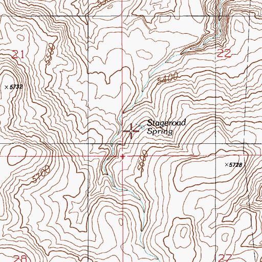 Topographic Map of Stageroad Spring, ID