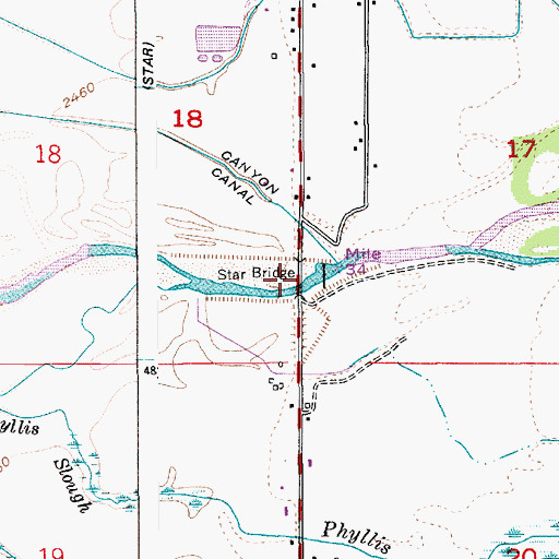 Topographic Map of Star Bridge, ID