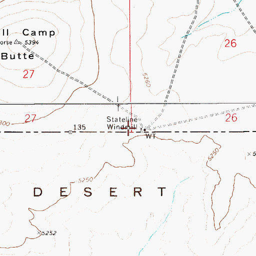 Topographic Map of Stateline Windmill, ID