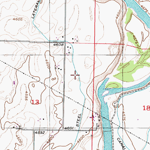 Topographic Map of Steel Lateral, ID