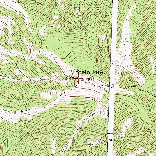 Topographic Map of Stein Mountain, ID