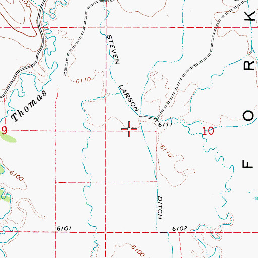 Topographic Map of Steven Larson Ditch, ID