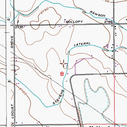 Topographic Map of Stevens Lateral, ID