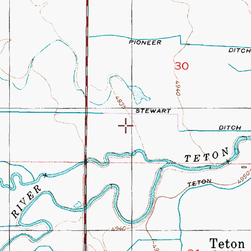 Topographic Map of Stewart Ditch, ID