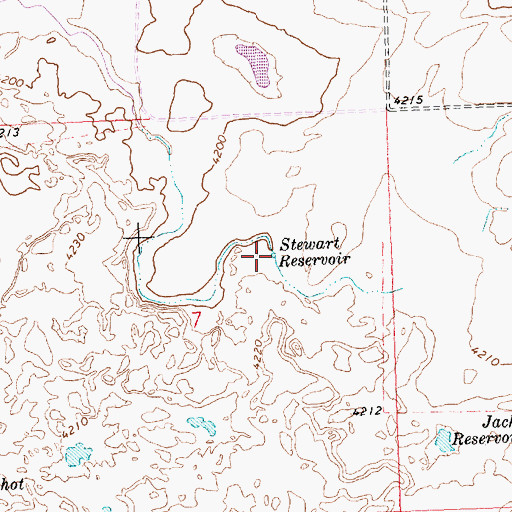 Topographic Map of Stewart Reservoir, ID