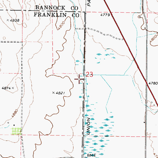 Topographic Map of Stockton Creek, ID