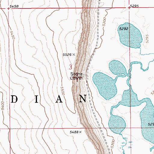 Topographic Map of Stone Corral, ID