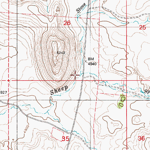 Topographic Map of Stove Creek, OR