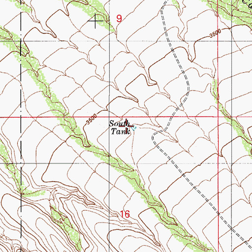 Topographic Map of South Tank, AZ