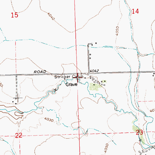 Topographic Map of Stricker Cabin, ID