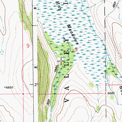 Topographic Map of Strickland Canyon, ID