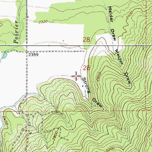Topographic Map of Strong Draw, ID
