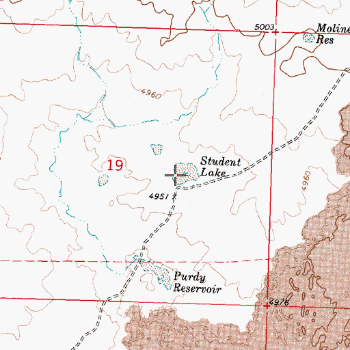Topographic Map of Student Lake, ID