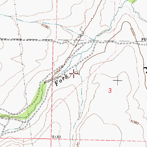 Topographic Map of Stump Hollow Canyon, ID