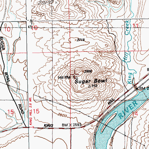 Topographic Map of Sugar Bowl, ID