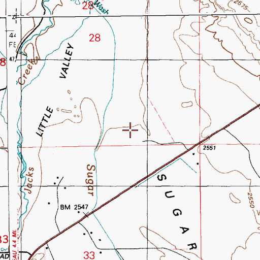 Topographic Map of Sugar Valley, ID