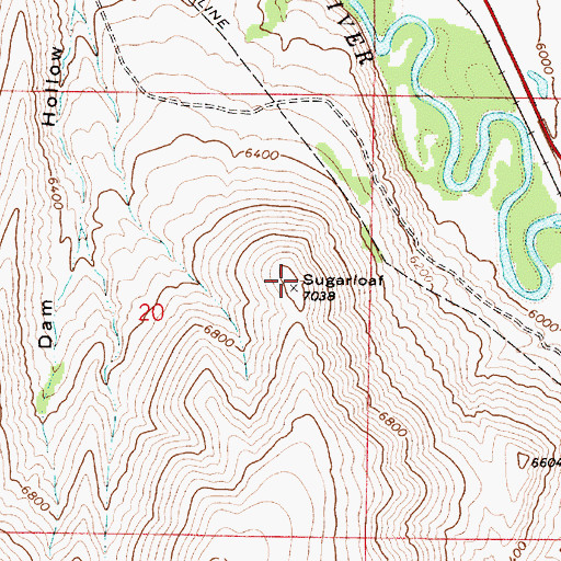 Topographic Map of Sugarloaf, ID