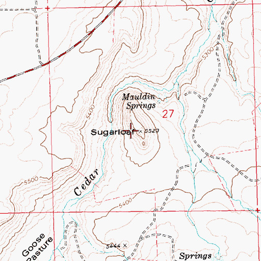 Topographic Map of Sugarloaf, ID